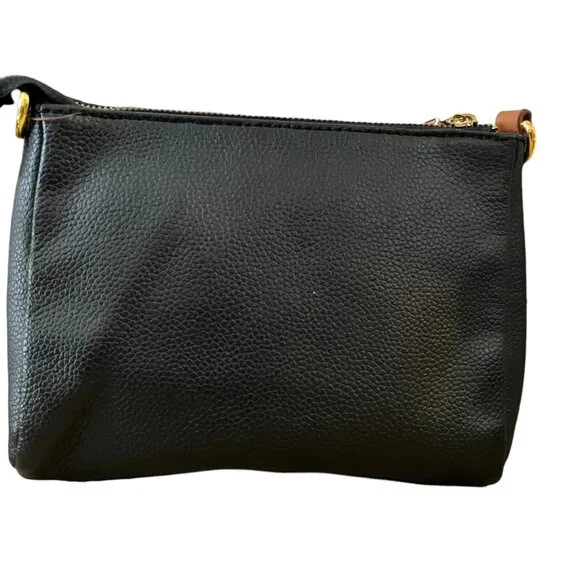 Joy & Iman Case Cosmetic Black Leather Makeup Bag Pouch Inside Pocket - Picture 2 of 9